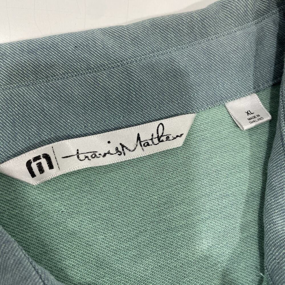 Travis Mathew Polo Shirt Men's XL Teal Green Short Sleeve Golf EUC